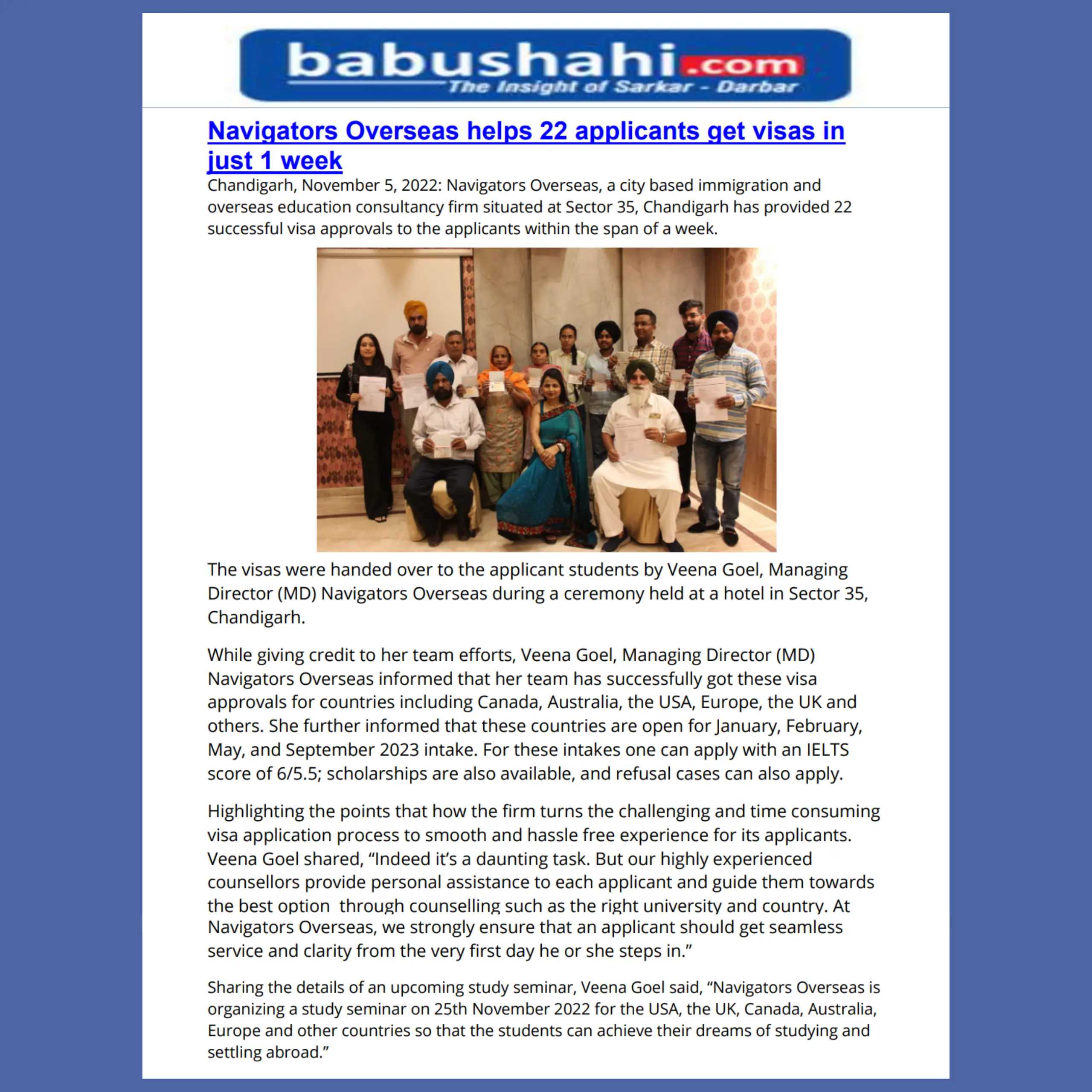 Navigators Overseas: Making Headlines in Babushahi Newspaper